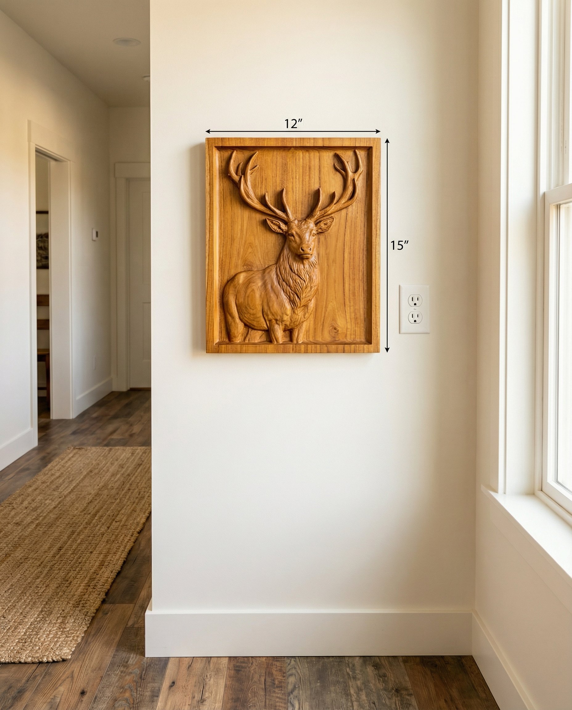 Majestic Stag Wood Carving