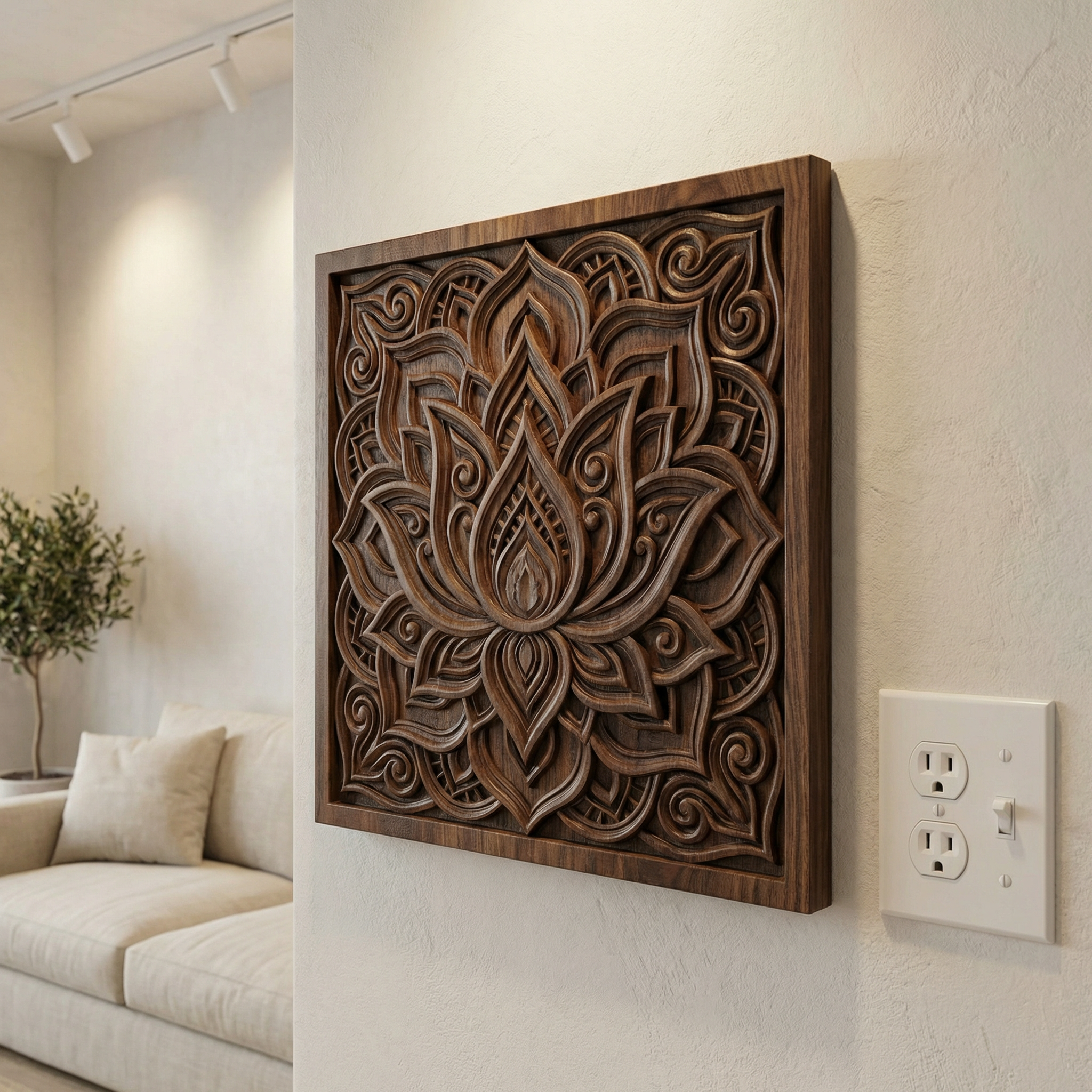 Mandala Wood Carving